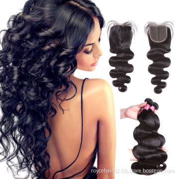Grade 8A Virgin Cuticle Aligned Body Wave 360 Lace Frontal Closure, European Hair Brazilian Hair Human Hair Weaves 3 Bundles